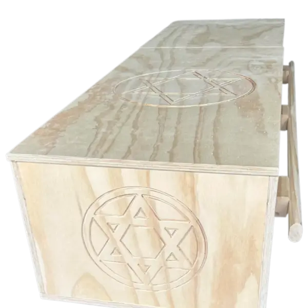 Star of David Plain Pine Casket