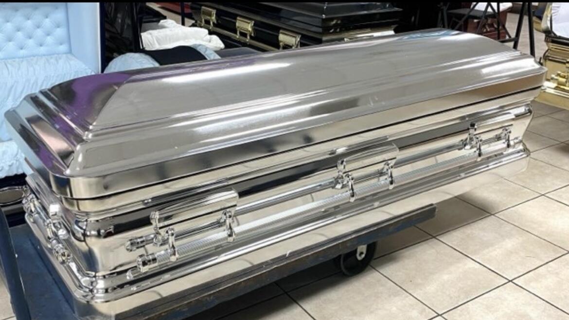 Silver Chrome Casket Full Couch photo review