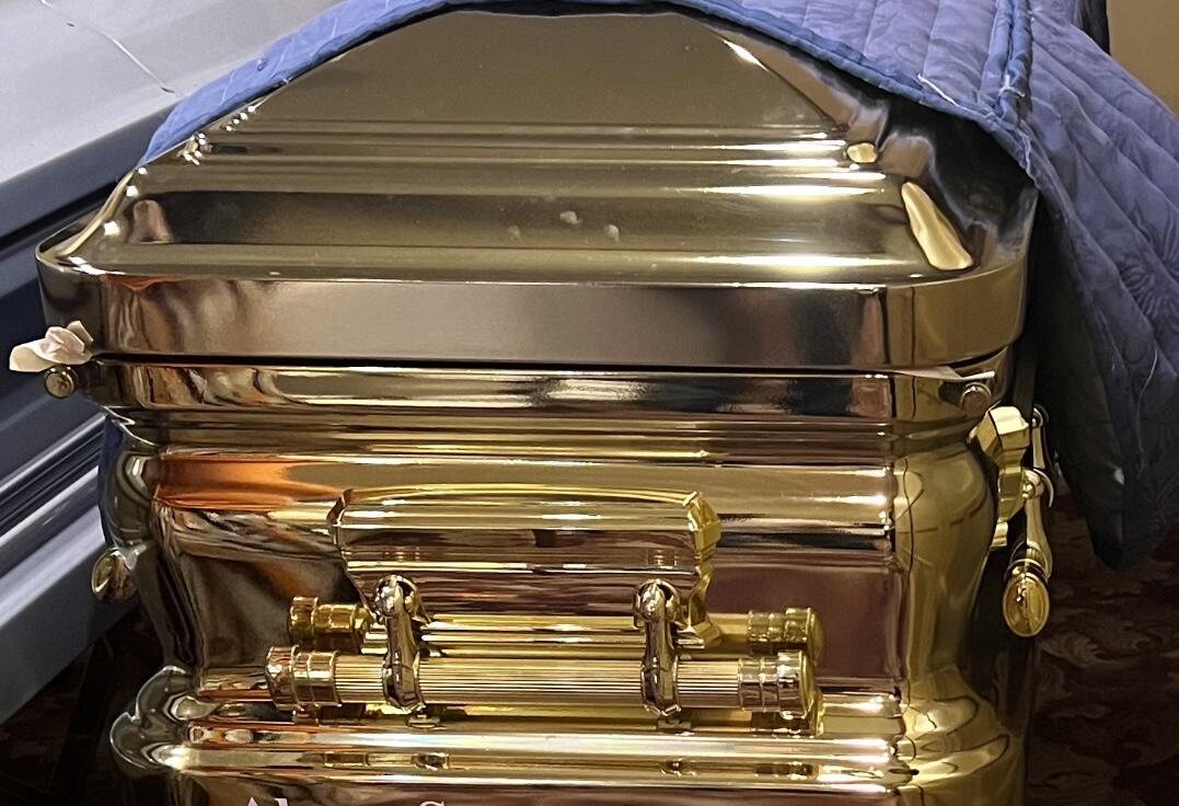 Gold Chrome Casket Full Couch photo review