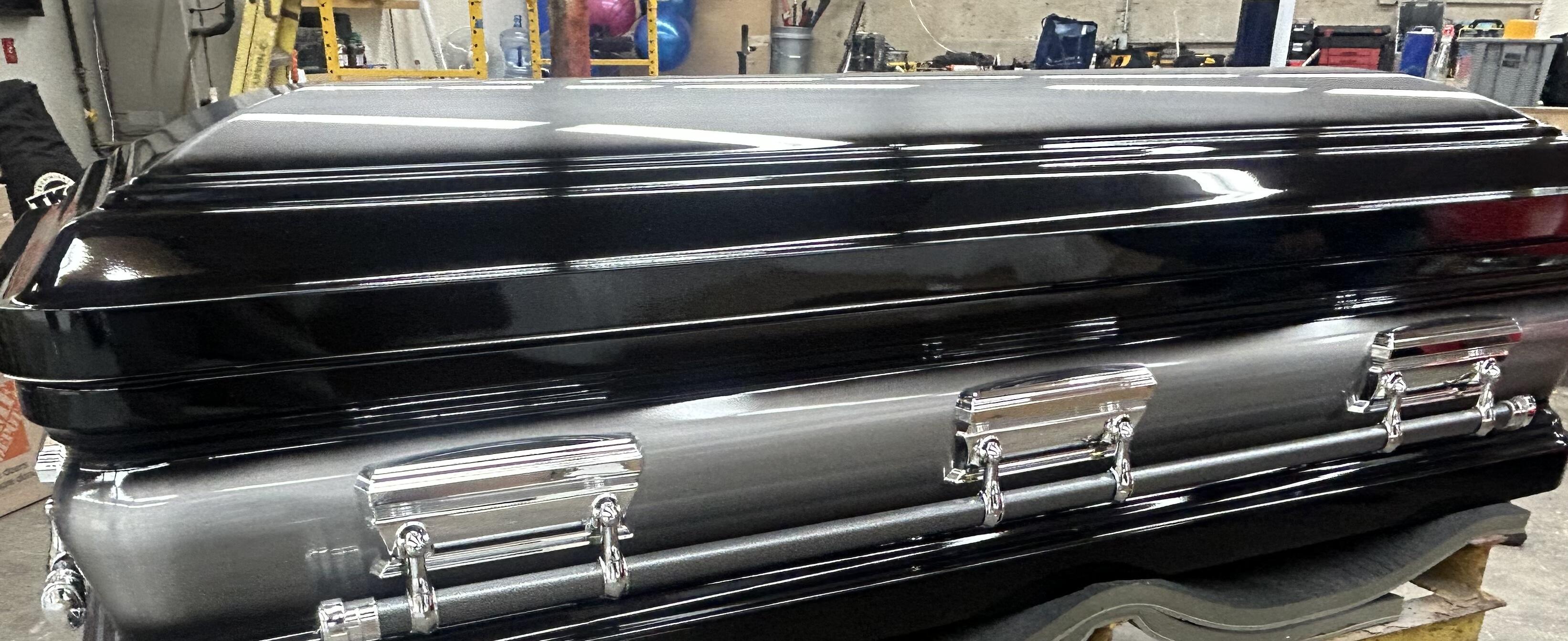 Casket Series Ebony and Silver Brush Full Couch photo review