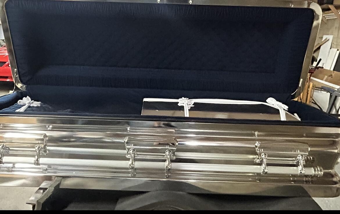 Silver Chrome Casket Full Couch photo review