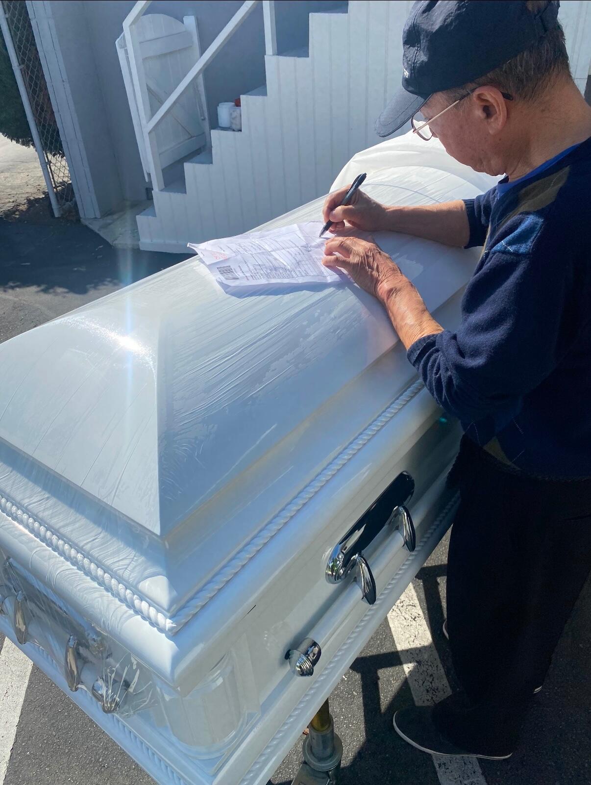 The Pure White Wood Casket photo review