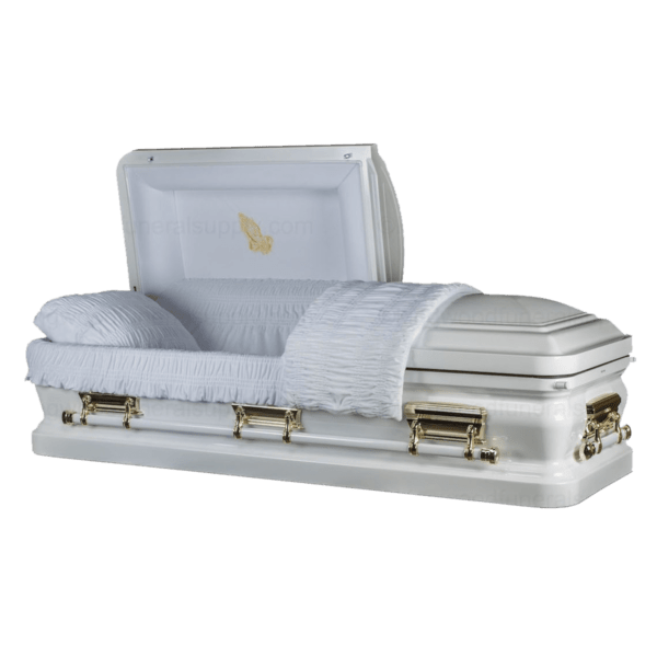 Onyx White Metal Casket