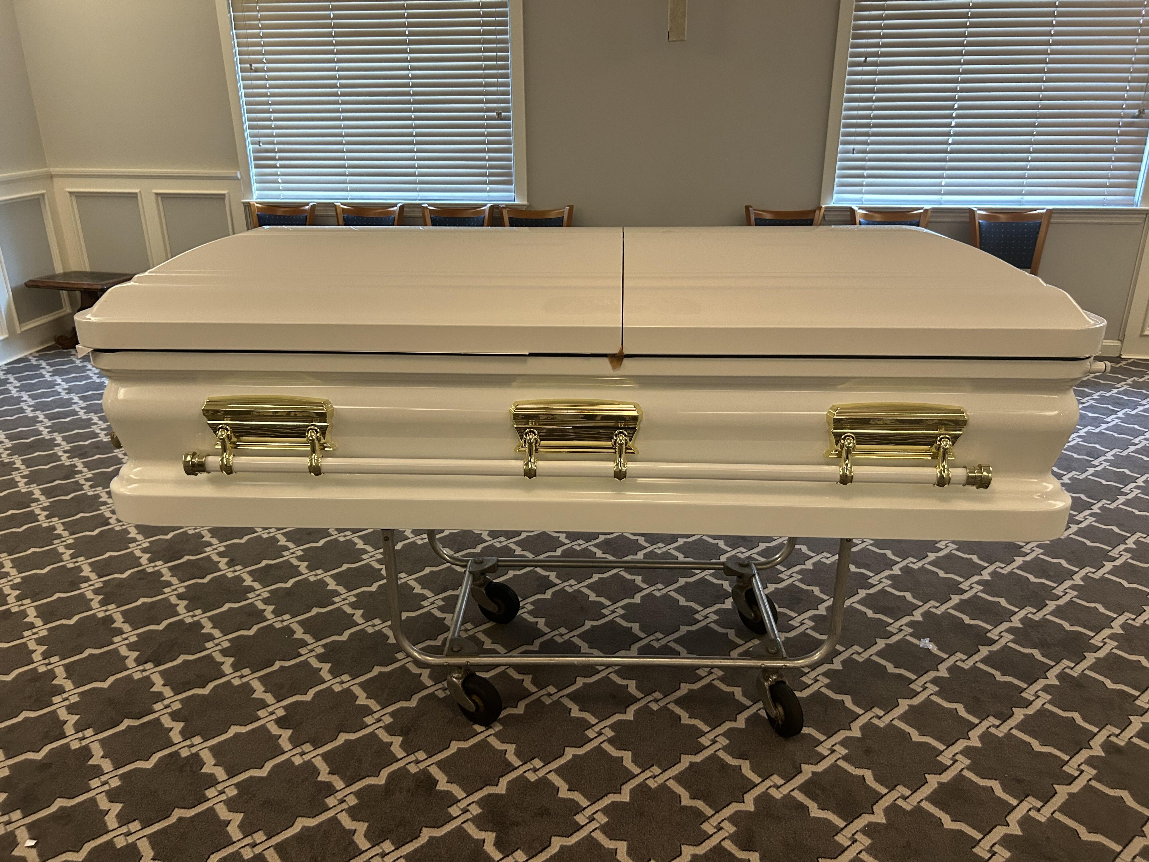 Onyx White Metal Casket photo review