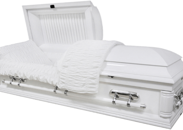 The Pure White Wood Casket