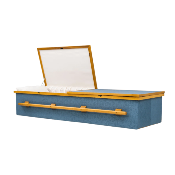 Blue and Gold Cloth Casket