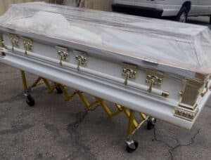Clarity Clear Casket White and Gold photo review