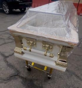 Clarity Clear Casket White and Gold photo review