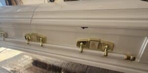 White Cross Wood Casket photo review