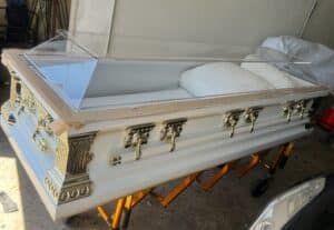 Clarity Clear Casket White and Gold photo review