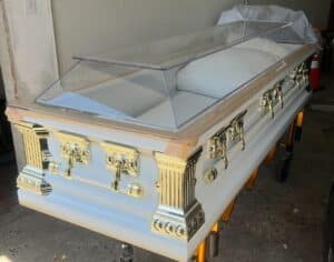 Clarity Clear Casket White and Gold photo review