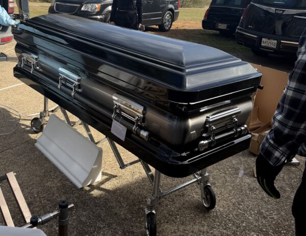 Casket Series Ebony and Silver Brush Full Couch photo review