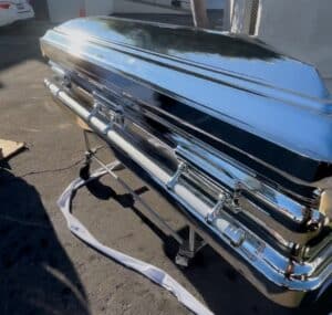 Silver Chrome Casket Full Couch photo review