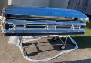 Silver Chrome Casket Full Couch photo review