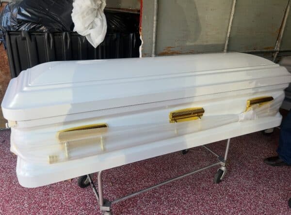 Casket Emporium Series White/Gold Full Couch photo review
