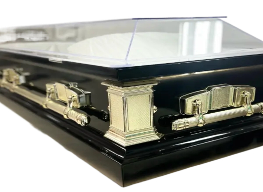 Clarity Clear Casket Black and Gold