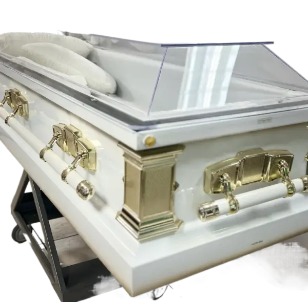 Clarity Casket White and Gold