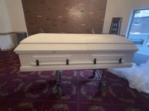 Eternal Series White Wood Cremation Casket photo review