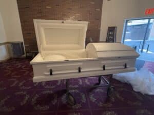 Eternal Series White Wood Cremation Casket photo review