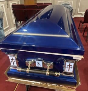 Praying Hands Navy Blue and Gold photo review