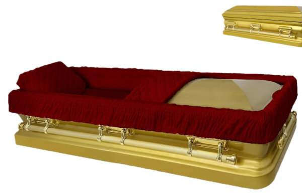 Apollo Series Full Couch Gold Casket