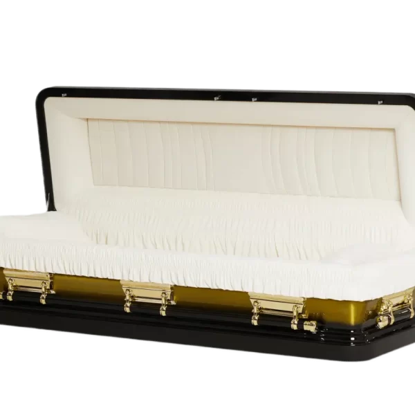 Casket Emporium Series Black and Gold Full Couch