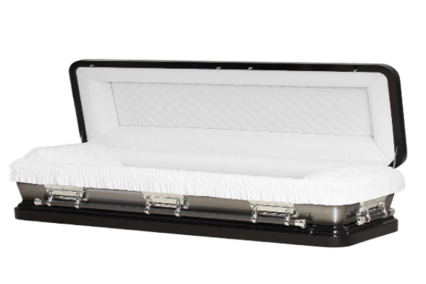 Casket Series Ebony and Silver Brush Full Couch