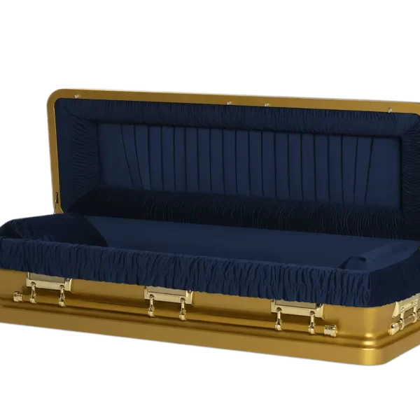 Casket Emporium Series Gold and Blue Full Couch