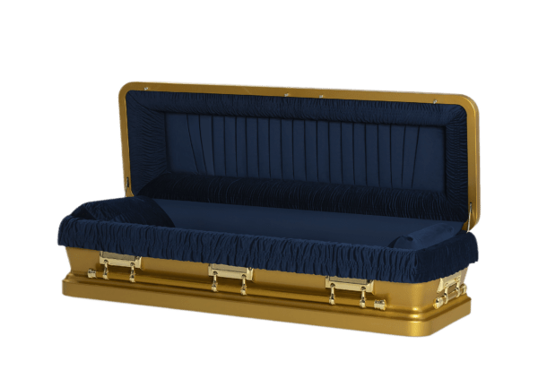 Casket Emporium Series Gold and Blue Full Couch - Casket Emporium