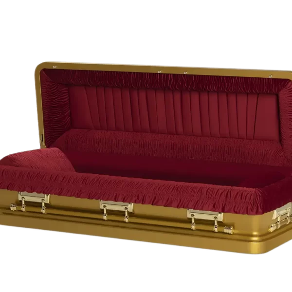 Casket Emporium Series Gold and Maroon Full Couch