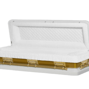Casket Emporium Series White and Gold Full Couch