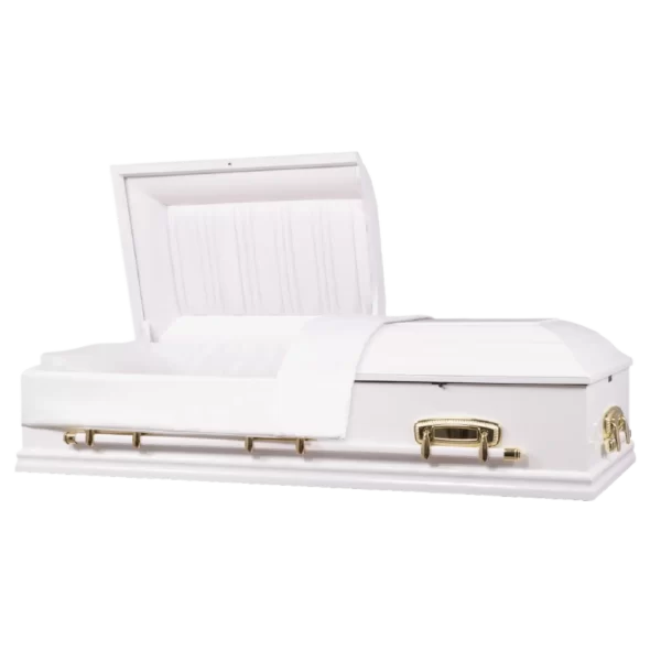 Pure White Wood Oversize Casket