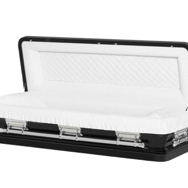 Casket Emporium Series Black and Silver Full Couch