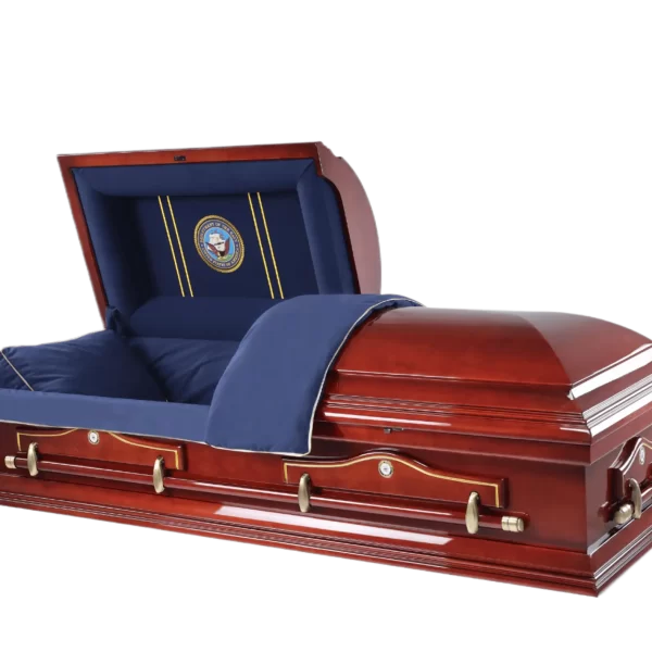 Hero Navy Wood Casket