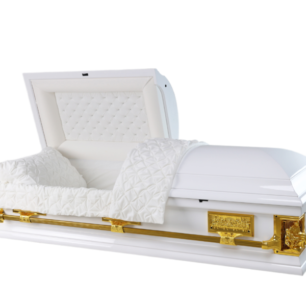 Pieta White Wood Casket