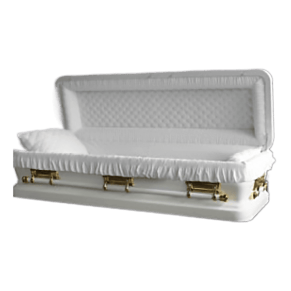 Casket Emporium Series White/Gold Full Couch