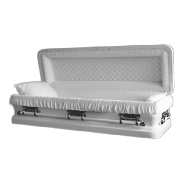 Casket Emporium Series White/Silver Full Couch