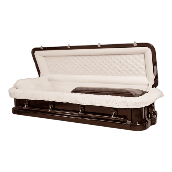 Casket Emporium Series Carved Top Mahogany Full Couch