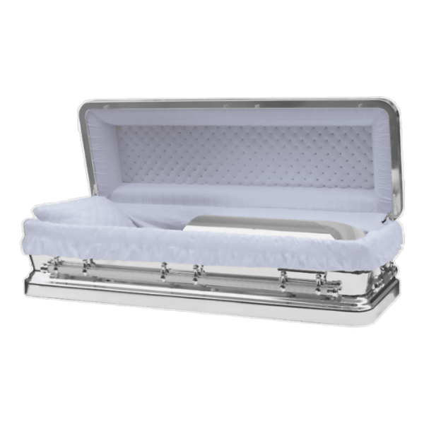 Silver Chrome Casket Full Couch