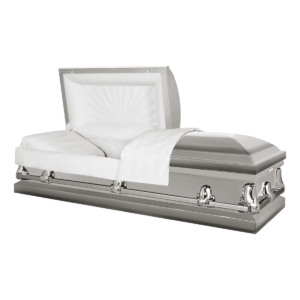 oxford silver metal casket